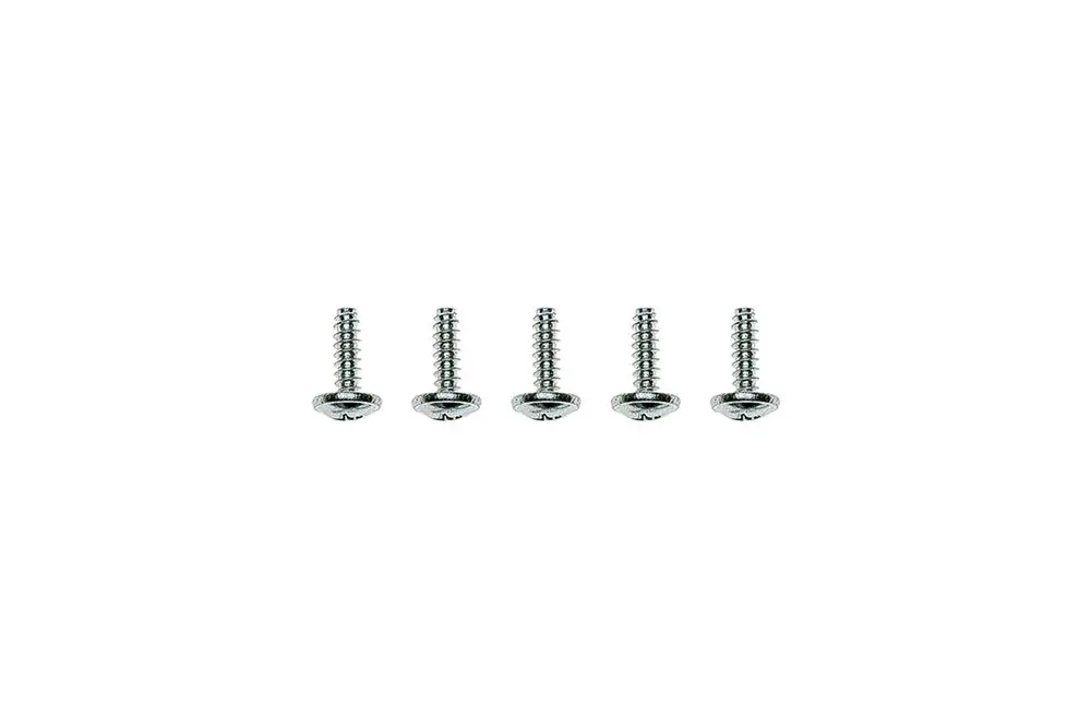 Fünf metallische Brötje Blechschrauben, sichtbar in einer Reihe angeordnet, mit einer spiralförmigen Gewindestrecke und einem Kopf, der für Schraubendreher geeignet ist.