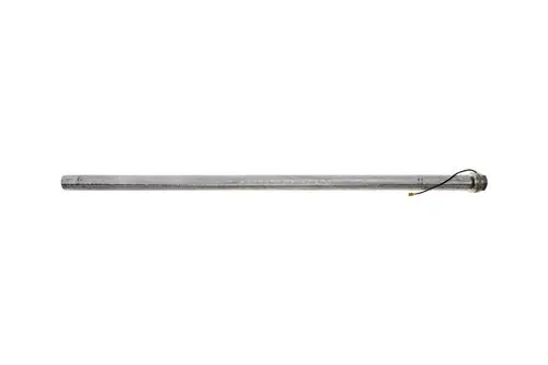 Brötje Magnesiumanode, lange zylindrische Form aus Metall mit Anschlussleitung, die zur Korrosionsschutz in Heizsystemen verwendet wird.