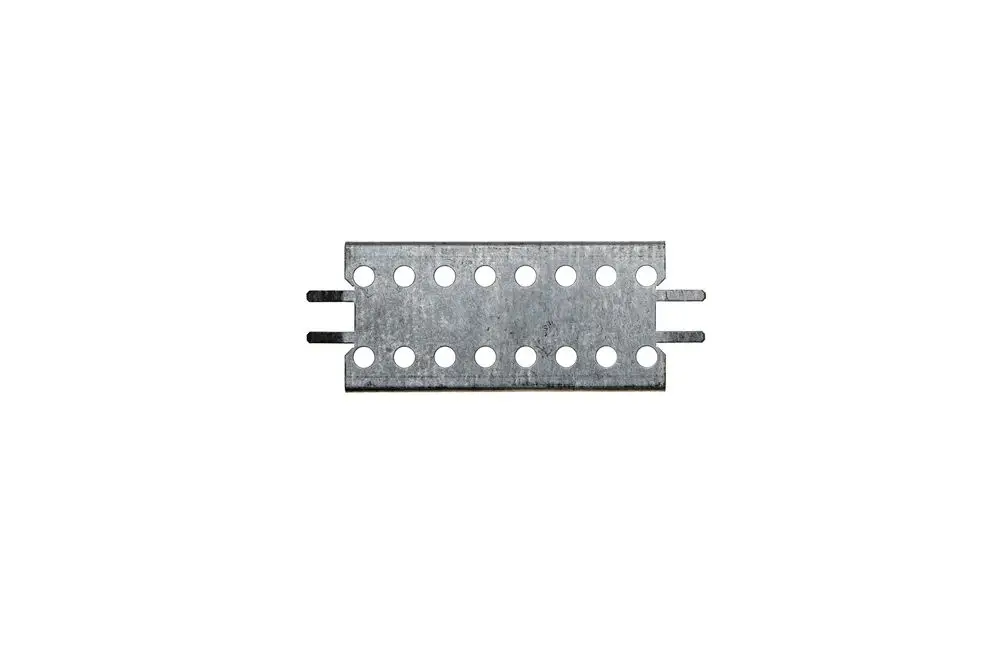 Metallisches Drosselblech von Brötje mit mehreren Löchern und seitlichen Einsteckenden. Eignet sich für den Einsatz in Heizsystemen.