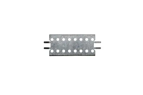 Metallisches Drosselblech von Brötje mit mehreren Löchern und seitlichen Einsteckenden. Eignet sich für den Einsatz in Heizsystemen.