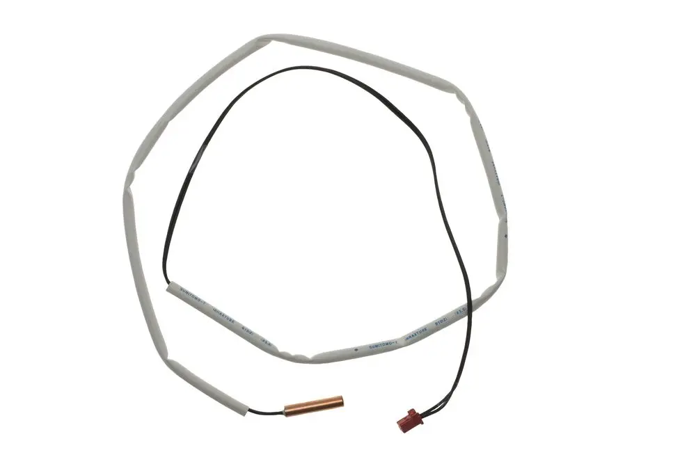Fühler mit einer kupferfarbenen Spitze und mehreren Kabeln, geeignet für Brötje-Kompressoren in Split-Systemen. Kabel verlaufen in einer geschlossenen Schleife.