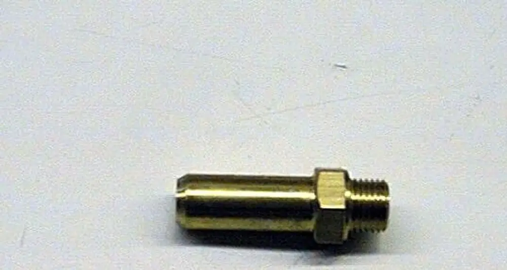 Brass Düse von Brötje mit einem zylindrischen, langen Körper und einem gewindeeingang. Sieht aus wie eine Flüssigkeits- oder Gasdüse.