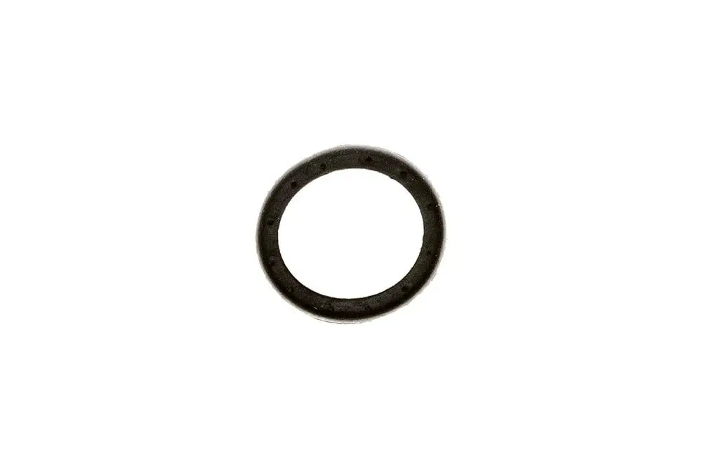 Schwarze Gummitülle mit durchgehendem Ring und kleinen Aussparungen. Geeignet für Rohrdurchführungen, möglicherweise von der Marke Brötje.