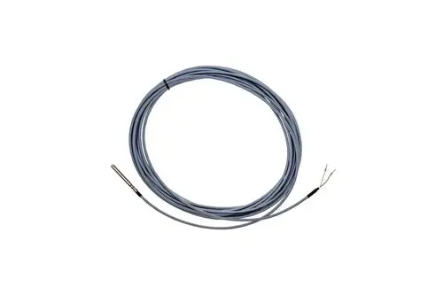 Brötje Fühler mit einem langen blauen Kabel und einer Metallspitze, geeignet für Temperaturmessungen in Heizsystemen.