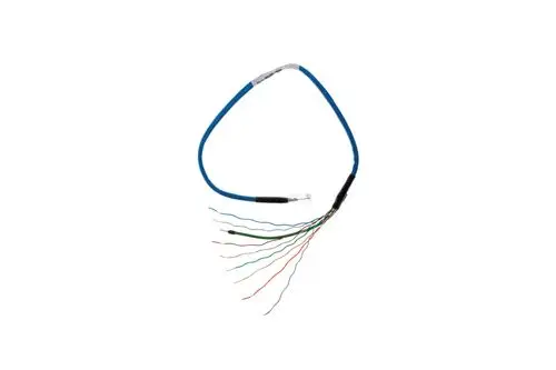 Brötje Steuerleitung mit RJ45-Stecker und mehreren farbigen Adern. Kabel hat verschiedene Drähte für elektrische Verbindungen.