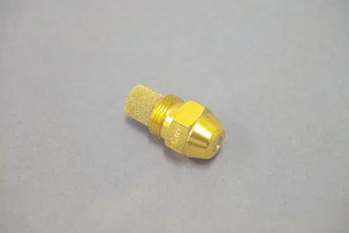 Brass-Düse von Brötje, zeigt eine zylindrische Form mit einer perforierten Oberseite und einem Anschlussgewinde, auf grauem Hintergrund abgebildet.