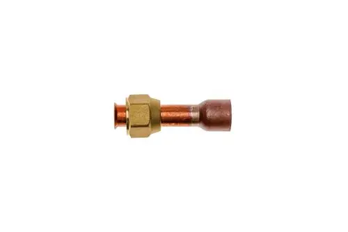 Brötje Fitting aus Kupfer und Messing, mit einer gewindelosen Verbindung für Rohrleitungen, geeignet für Heizungsinstallationen.