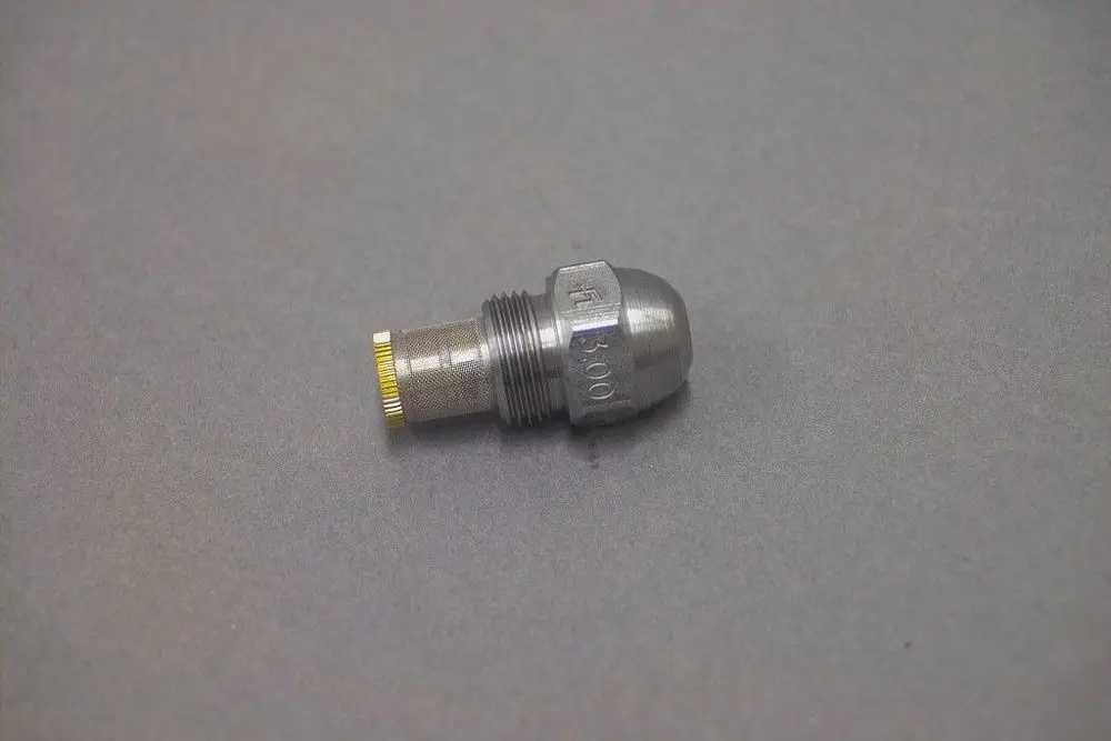 Brötje Düse aus Metall mit runder Kappe und Gewinde, geeignet für fluidtechnische Anwendungen. Der Körper ist silbern und weist eine präzise Verarbeitung auf.