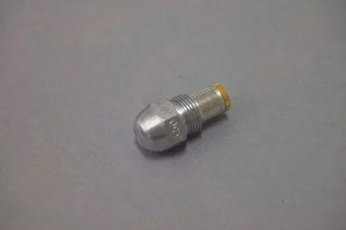Brötje Düse aus Metall mit runder, glänzender Spitze und feiner Gewindeverbindung. Eignet sich für präzise Fluidik-Anwendungen.