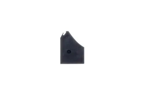 Gummistopfen in schwarzer Farbe, erkennbar durch eine spezielle Form, vermutlich für ein Seitenprofil von Brötje-Produkten.