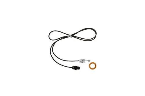 Schwarzes Kabel mit zwei Anschlüssen und einem orangefarbenen Ring, möglicherweise zur Verwendung in Brötje Heizsystemen oder ähnlichen Anwendungen.