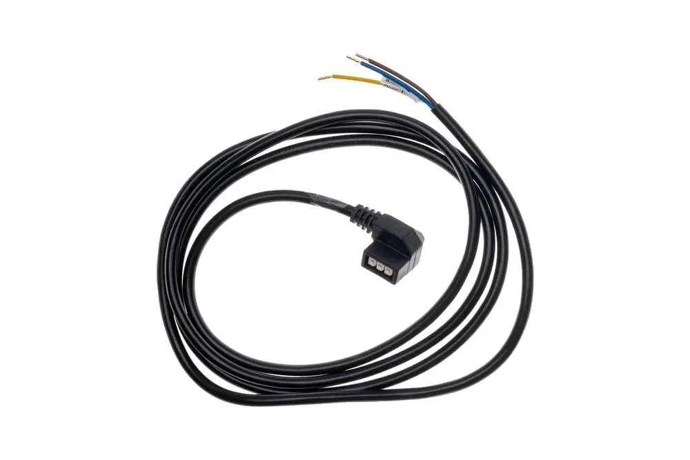 Kabel mit zwei offenen Enden und einem rechteckigen Stecker, wahrscheinlich für elektrische Verbindungen, Brötje.