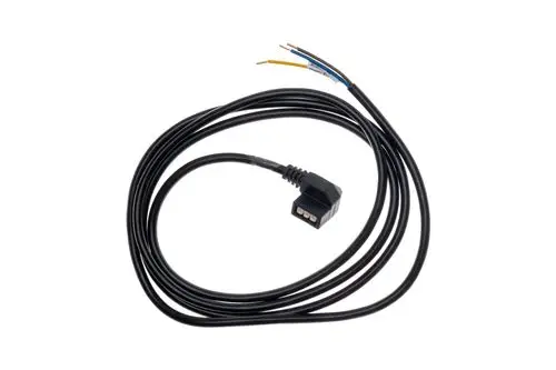 Kabel mit zwei offenen Enden und einem rechteckigen Stecker, wahrscheinlich für elektrische Verbindungen, Brötje.