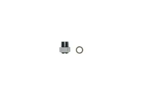 Verschraubung aus Metall mit Außengewinde und einer beiliegenden Dichtung. Ideal für Verbindungen in Heizungsanlagen von Brötje.