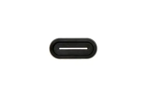 Schwarze, ovale Dichtung mit seitlicher Nut, geeignet für Anwendungen von Brötje zur Abdichtung oder Befestigung. Minimalistische Gestaltung, auf weißem Hintergrund.