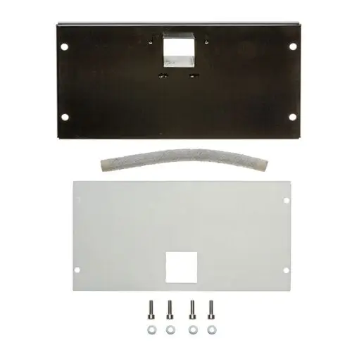 Brötje Ascheaustragungsdeckel bestehend aus zwei Metallplatten, einem Schlauch und vier Schrauben mit Unterlegscheiben, zur Verwendung in Heizsystemen.