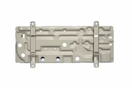 Brötje Sockel in hellen Tönen, rechteckige Form mit mehreren Löchern und Halterungen zur Befestigung. Schematic Struktur wird deutlich sichtbar.