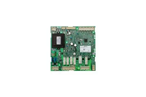 Grüne elektronische Leiterplatte mit mehreren Steckplätzen und Komponenten, erkennbar durch die Marke Brötje.