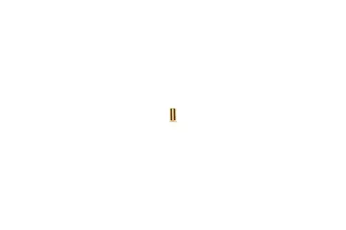 Goldfarbener Metallzylinder mit schmaler Öffnung, möglicherweise eine Düse von Brötje. Der Hintergrund ist weiß und neutral.