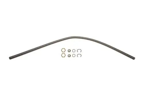 Brötje Wellschlauch in gebogener Form, mit mehreren Metallringen und Unterlegscheiben, auf neutralem Hintergrund.
