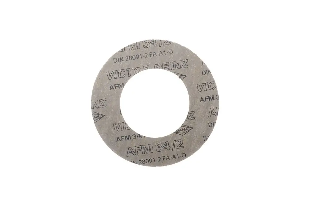 Flachdichtung aus grauem Material mit innenliegendem Durchmesser, bedruckt mit Markenname Brötje und technischen Angaben. Runde Form mit gleichmäßigem Rand.
