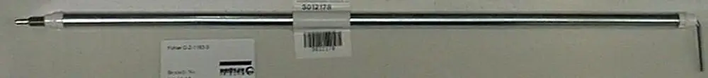 Langer metallischer Fühler mit einem gewölbten Ende, teilweise mit Schutzfolie überzogen. Produkt von Brötje, angebracht auf einem weißen Hintergrund.