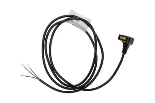 Brötje Netzleitung mit einem Stecker und drei freiliegenden Drähten in einer flexiblen Ummantelung, die für Pumpenanwendungen geeignet ist.