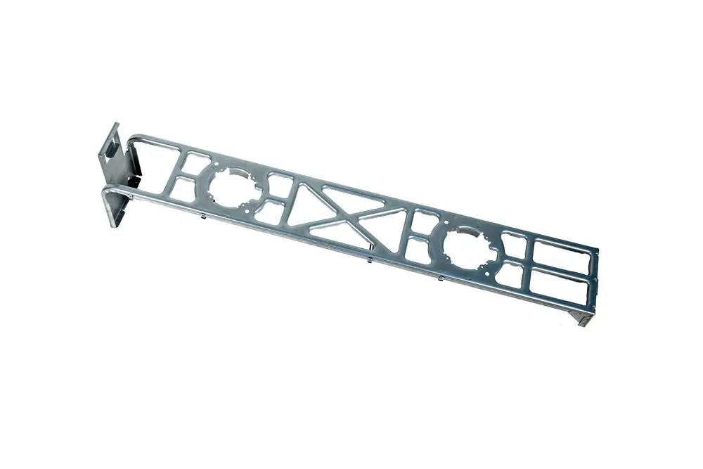 Brötje Halter aus Metall, rechteckige Form mit mehreren Ausschnitten und Halterungen, zur Montage eines Motors oder ähnlicher Komponenten.