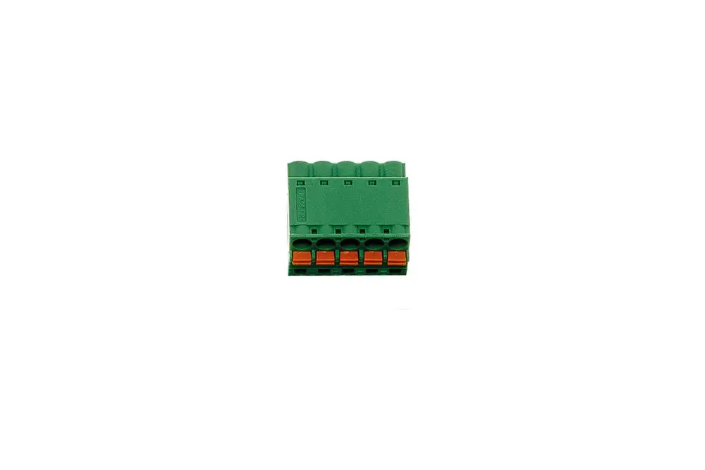 Brötje Buchsenstecker in grün, mit mehreren Anschlüssen zur elektrischen Verbindung. Kompakt und für Standardanwendungen in der Elektrotechnik geeignet.