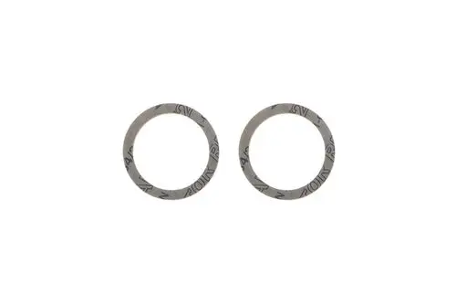 Zwei flache Dichtungsringe von Brötje, aus Metall, mit beschrifteter Kante, für Anwendungen in Heizungs- oder Sanitäranlagen.