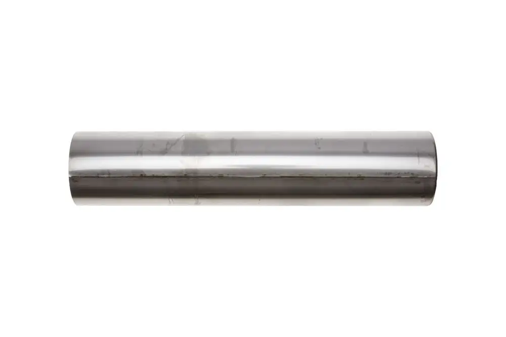 Stabiles, silbernes Metallrohr in zylindrischer Form, möglicherweise für Heizungs- oder Abgasanwendungen, Marke Brötje.