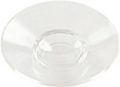 Transparente Schale aus Acrylglas von Keuco, mit flacher Form und einem vergrößerten Rand. Ideal für verschiedene Anwendungen im Badezimmer oder als Ablage.