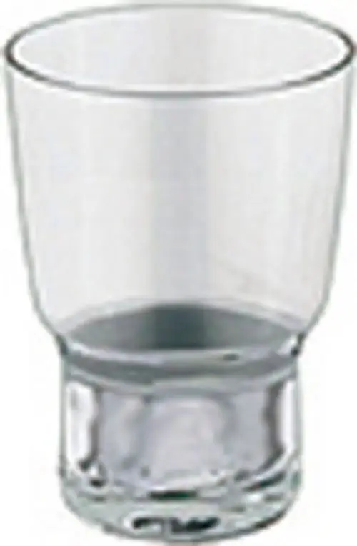 Glas von Keuco mit klarem Design, geeignet für Getränke. Das Glas hat einen stabilen Boden und eine transparente Oberfläche.