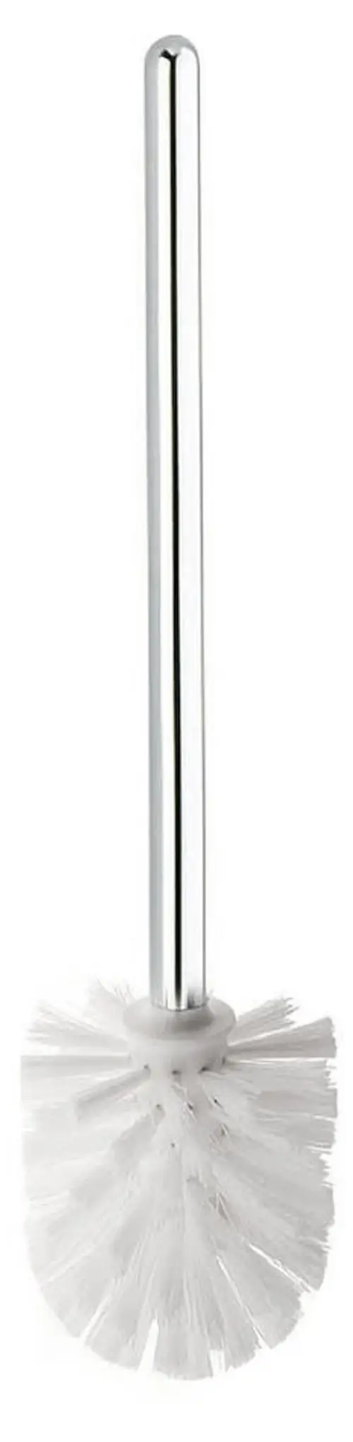 Toilettenbürste mit einem weißen Bürstenkopf und einem langen, glänzenden Griff. Das Produkt ist von Keuco und präsentiert sich in einem schlichten Design.