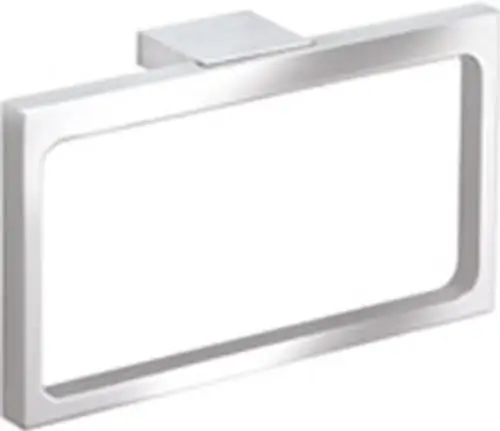 Handtuchring von Keuco mit modernem Design, verchromt, rechteckige Form mit abgerundeten Ecken, montiert an einer Wand.