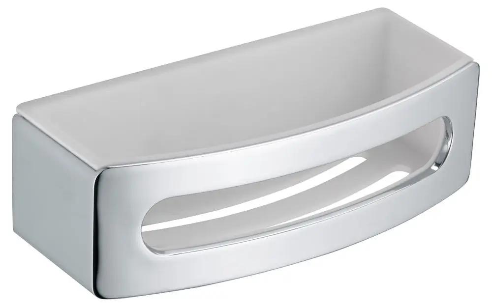 Weißer Einsatz für Duschkorb von Keuco mit abgerundeten Kanten und einer Öffnung für einfachen Zugriff. Funktionales Design zur Aufbewahrung in Badezimmern.