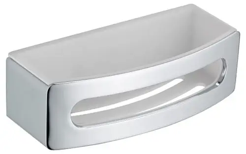 Weißer Einsatz für Duschkorb von Keuco mit abgerundeten Kanten und einer Öffnung für einfachen Zugriff. Funktionales Design zur Aufbewahrung in Badezimmern.