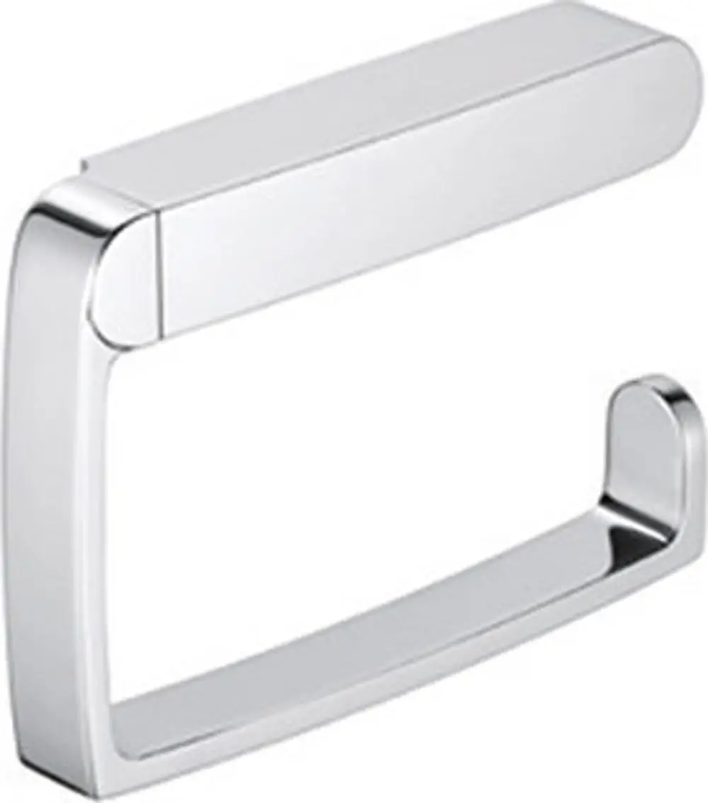 Verchromter Papierhalter von Keuco in offener Form, mit klaren Linien und minimalistischer Gestaltung. Ideal für Badezimmer und WC.