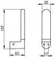 Ersatzrollenhalter aus verchromtem Material, mit klaren geometrischen Formen. Die Montage erfolgt durch eine untere Befestigung. Designed von Keuco für Badezimmeranwendungen.