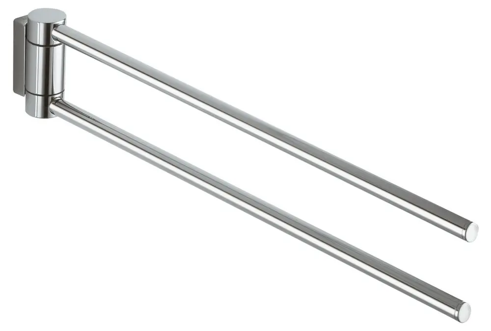 Chromierter Handtuchhalter von Keuco mit zwei parallelen Stangen, die an einer Wandhalterung befestigt sind. Ideal für die Bad- oder Küchenmontage.