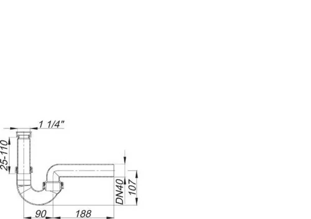 Röhren-Siphon von Dallmer, bestehend aus mehreren Verbindungsstücken mit verschiedenen Durchmessern, zeichnen sich durch ihre spezifische Form und Funktionalität im Abflussbereich aus.
