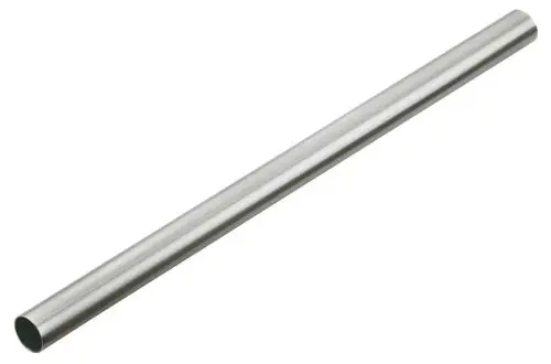 Verchromte Metallstange in zylindrischer Form, geeignet für die Befestigung von Duschvorhängen. Produkt von Keuco.