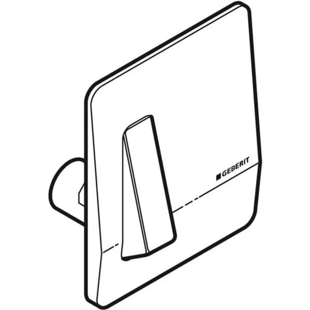 Betätigungsplatte von Geberit für Urinalsteuerung, mit pneumatischer Spülauslösung. Flaches, minimalistisches Design.
