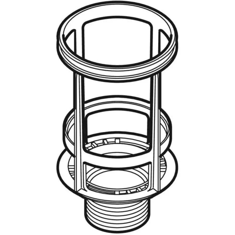 Geberit-Bassins für UP-Spülkästen mit einem durchsichtigen Design, das eine zentrale Kammer und mehrere Halterungen aufweist. Ideal für spezifische Montagen.