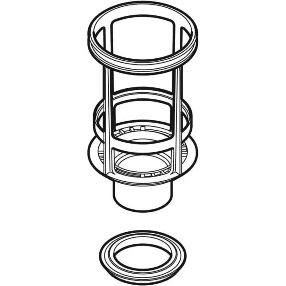 Bassin mit Dichtung für UP-Spülkästen, bestehend aus Hauptkörper und Dichtungselement. Geeignet für verschiedene Geberit Typen.