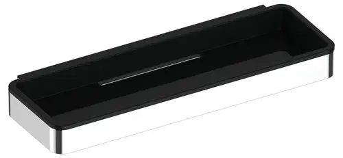 Kunststoff-Einsatz von Keuco in schwarzgrau mit rechteckiger Form und einer durchgehenden Öffnung auf der Oberseite, geeignet für eine hygienische Organisation.