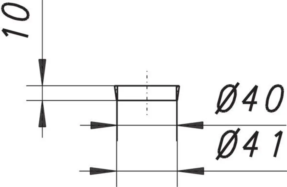 Technisches Zeichnungsdiagramm einer Dallmer Keildichtung aus Kunststoff mit zwei Durchmesserangaben und einer Höhe von 10 mm.