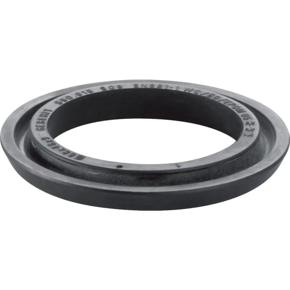 Profildichtung von Geberit, mit rundem, flachem Design. Die Oberfläche zeigt die Struktur und Kennzeichnungen für die Anbringung. Ideal für Anwendungen im Bereich Wasseranlagen.