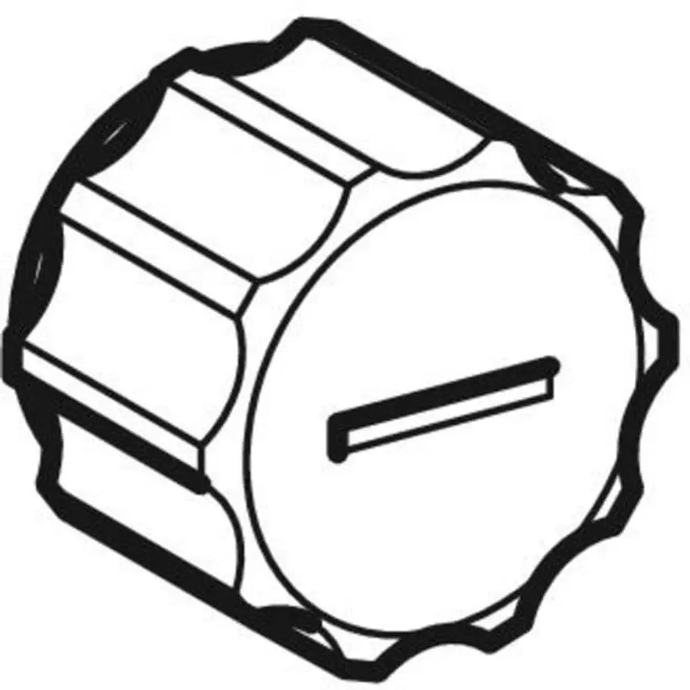 Handrad für Eckventil, gefertigt von Geberit, mit einer flachen Oberfläche und kantigem Design, geeignet zur Steuerung von Wasserflüssen.