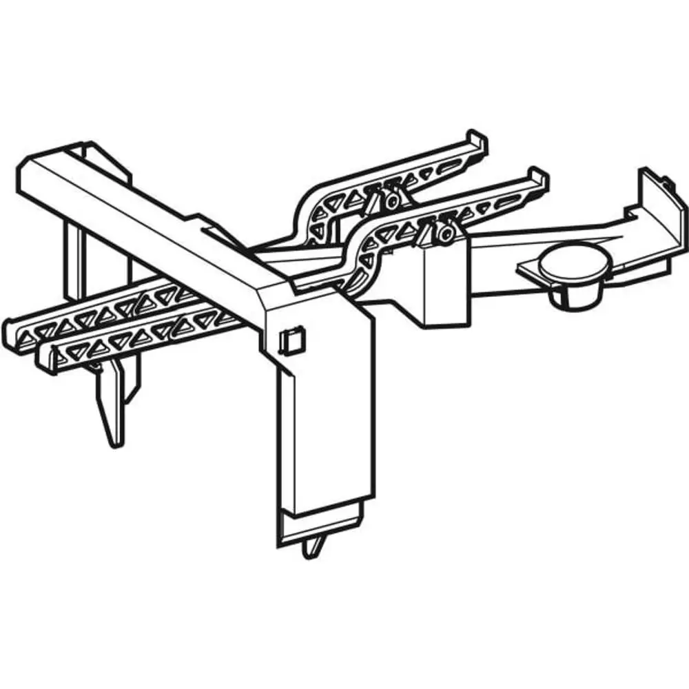 Konsole mit Betätigungshebel von Geberit, für den Einsatz an einem AP-Spülkasten. Enthält Mechanismen für eine 2-Mengen-Spülung.